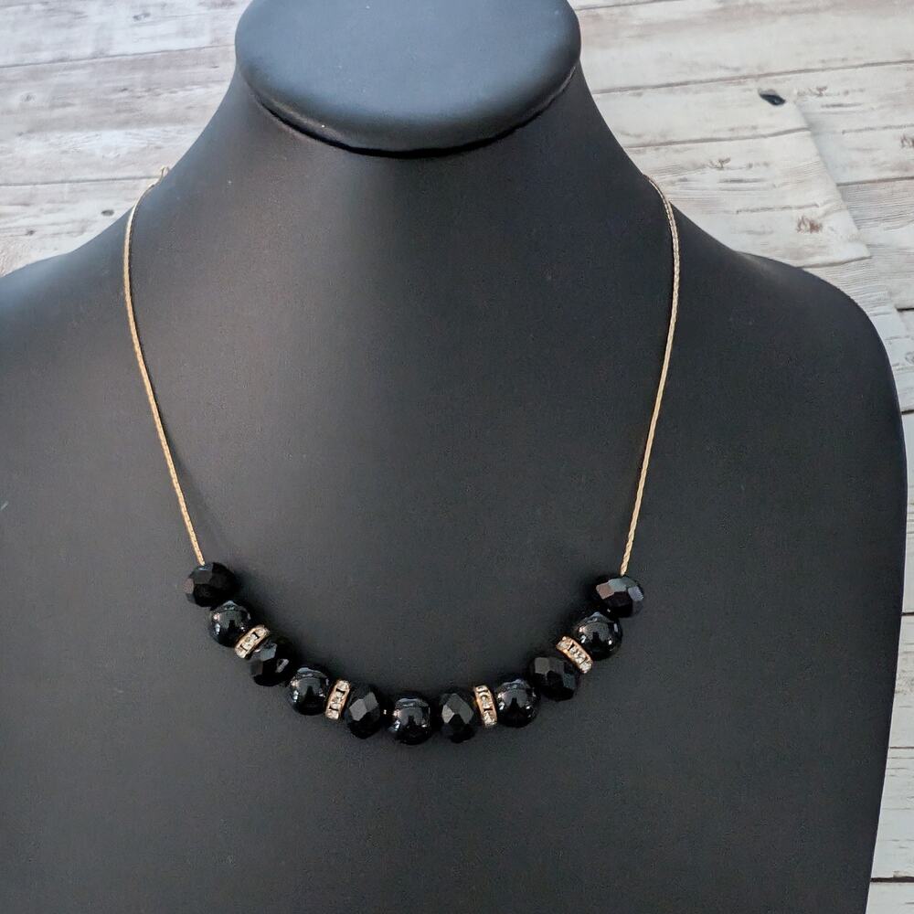 Fashion Necklace Black & Gold Tone - New